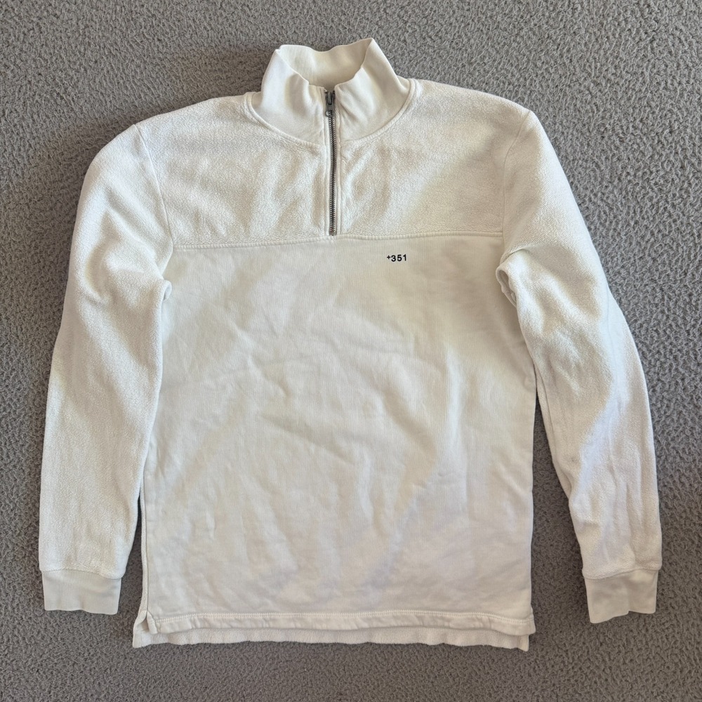 +351 Sweatshirt Mens Small Plus351 Half Zip Sweater Pigment Dyed Terrycloth